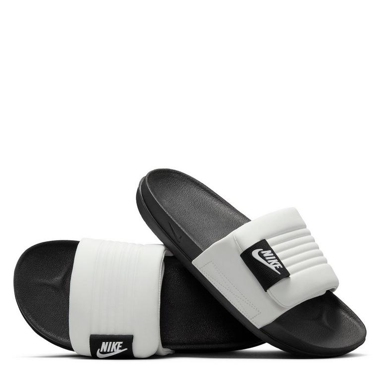 Nikee premium Adjustable Slides – white & Black (8mm foam) with recovery sole - Wolkoria